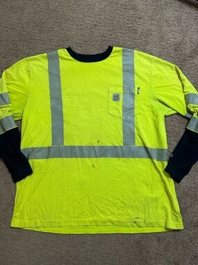 Carhartt Men’s Hi Vis Reflective FR Cat 2 Force Long Sleeve Size XL Read Yellow